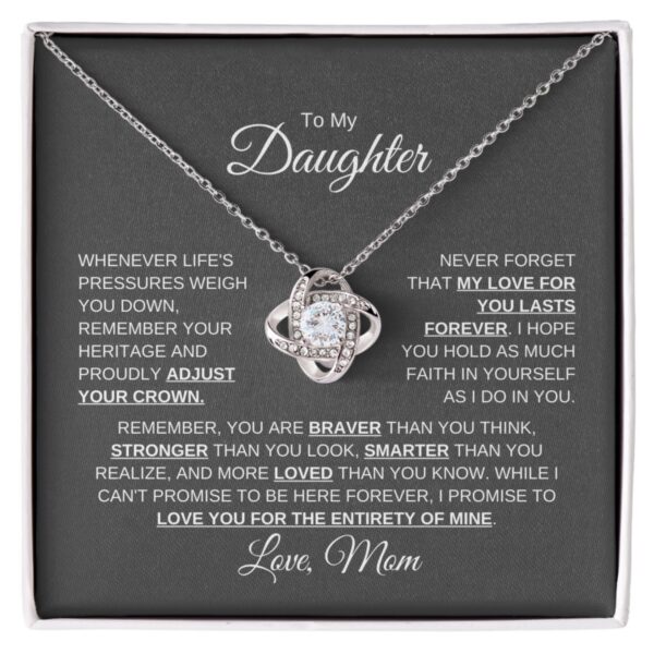 To My Daughter Love Mom | Whenever Life | Love Knot Necklace