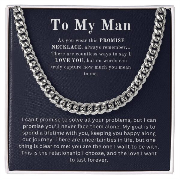 To My Man | Promise Necklace | Cuban Link Chain Standard - Image 7