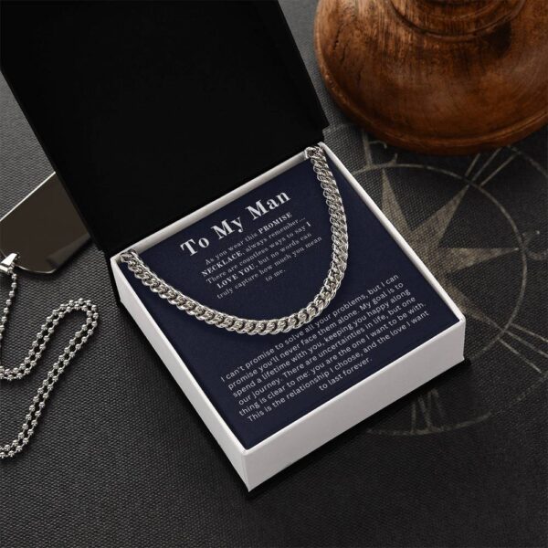 To My Man | Promise Necklace | Cuban Link Chain Standard - Image 6