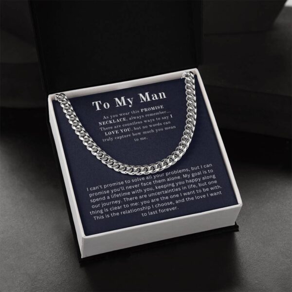 To My Man | Promise Necklace | Cuban Link Chain Standard - Image 4