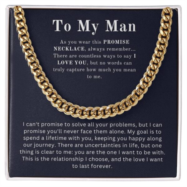 To My Man | Promise Necklace | Cuban Link Chain Standard - Image 8