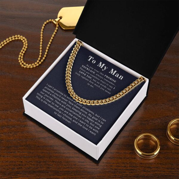 To My Man | Promise Necklace | Cuban Link Chain Standard - Image 2