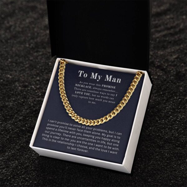 To My Man | Promise Necklace | Cuban Link Chain Standard - Image 3