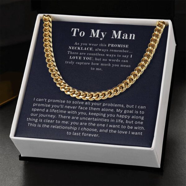 To My Man | Promise Necklace | Cuban Link Chain Standard