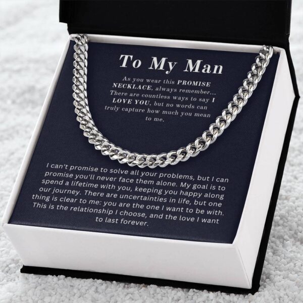 To My Man | Promise Necklace | Cuban Link Chain Standard - Image 5