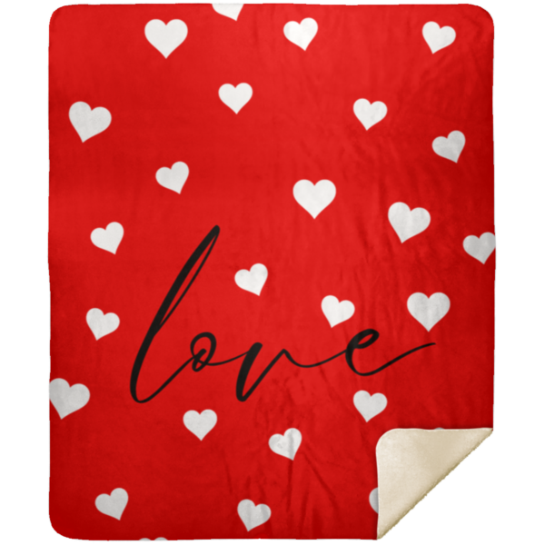 LOVE HEART BLANKET | RED W/WHITE HEARTS - Image 4