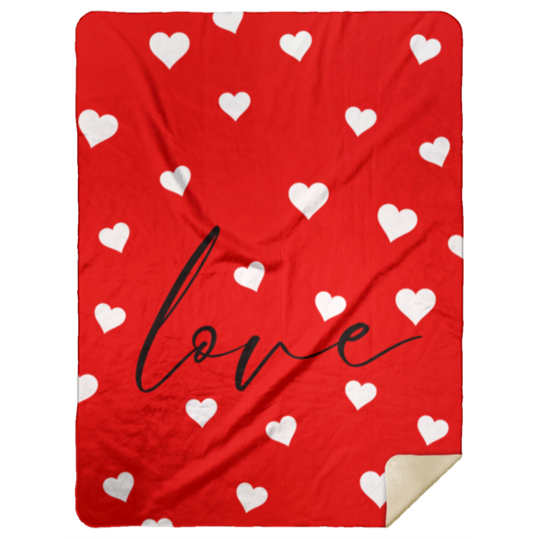 LOVE HEART BLANKET | RED W/WHITE HEARTS - Image 5