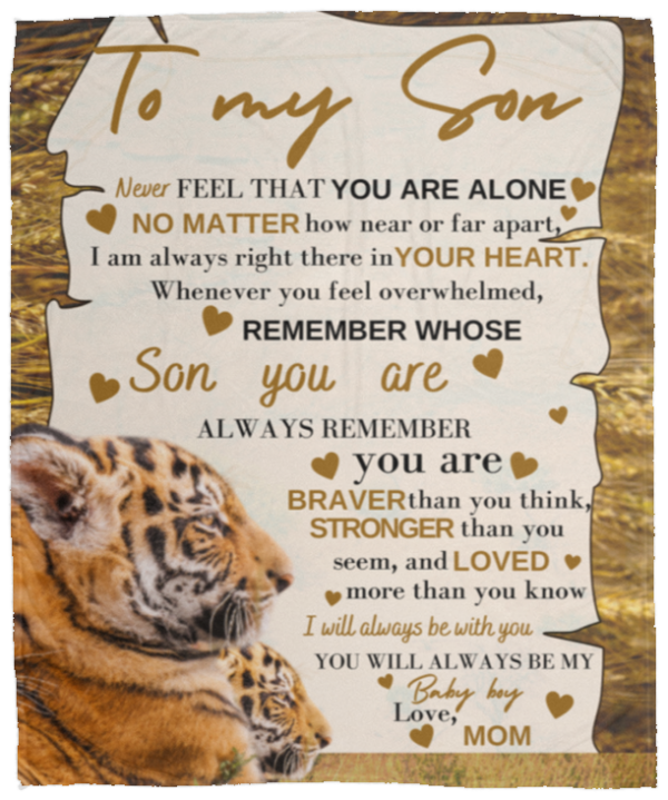 TO MY SON | LOVE MOM BLANKET - Image 2